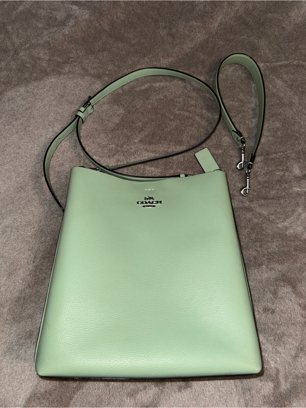Mollie Bucket 22 bag from Coach Two-Tone Leather Tote - Pink & green